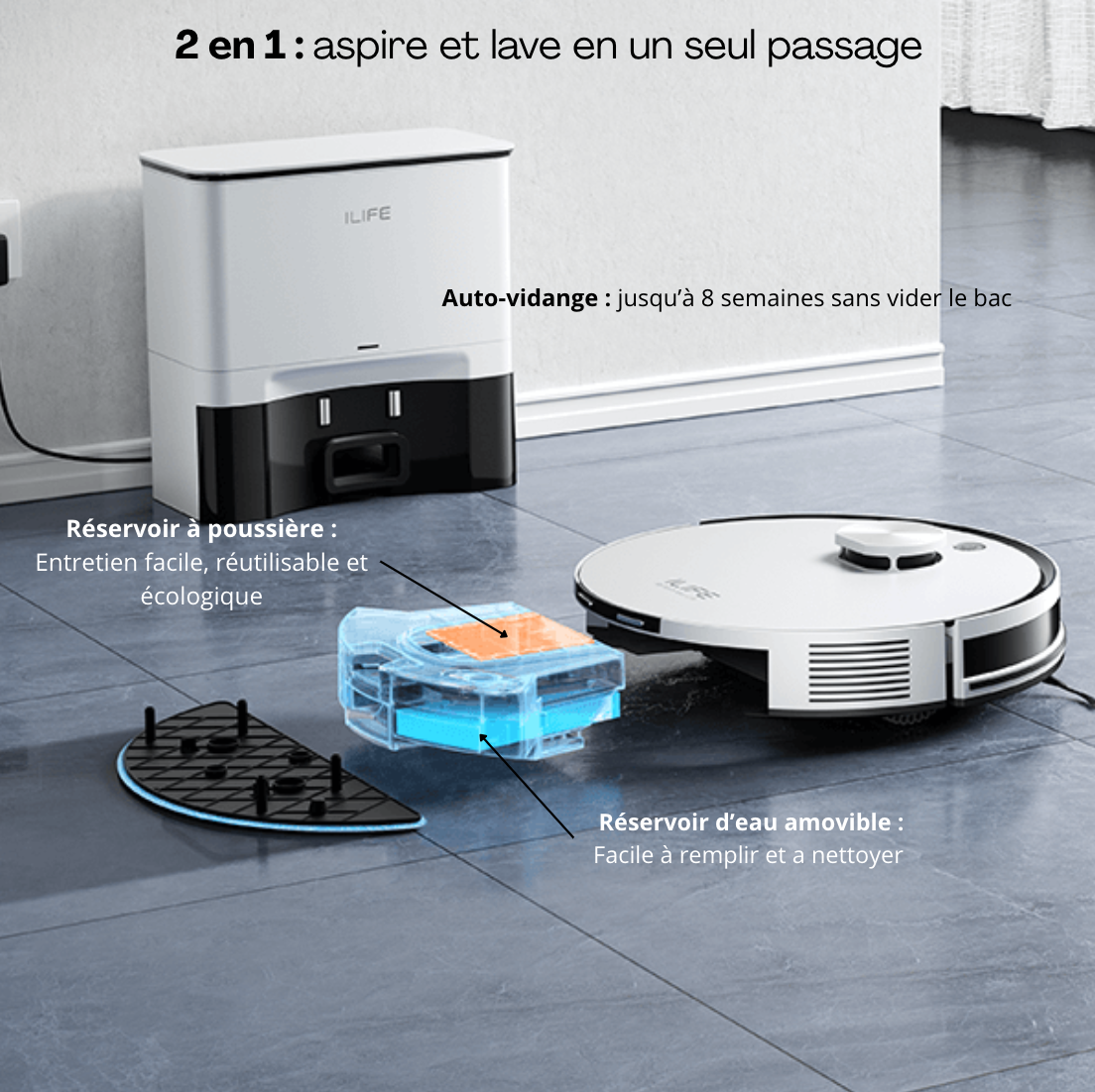 Aspirateur Laveur Robot A30 Pro