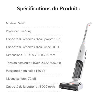 ASPIRATEUR LAVEUR A BALAI W90
